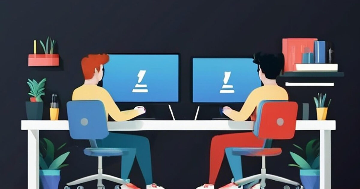 Two engineers reconfiguring tag manager containers during a GA4 migration